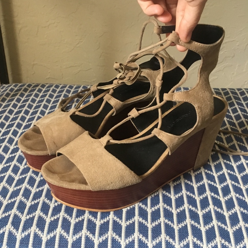 Rebecca Minkoff lace up platform wedges
